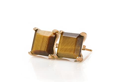 Boucles d'oreilles œil de tigre argent sterling cristal bijoux artisanaux anémone - 6