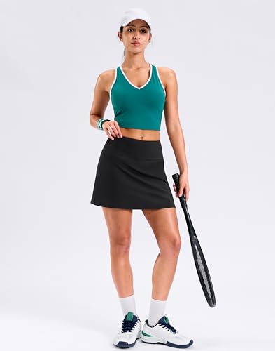 Image of SANTINY 13.5 inch /15 inch Skorts for Women with 2 Pockets High Waisted A Line Casual Pickleball Golf Skort Athletic Tennis Skirt