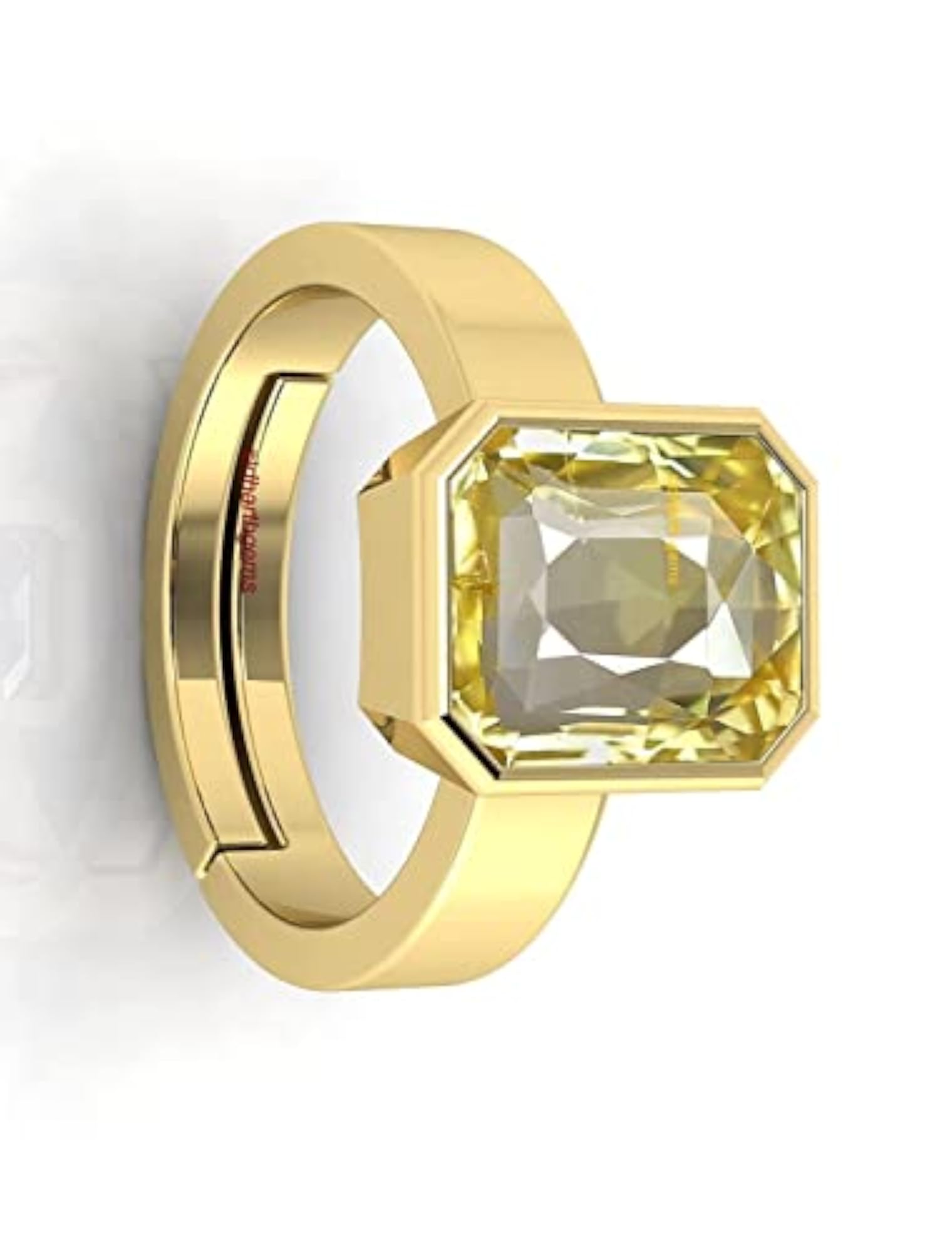 7.25 Ratti Yellow Sapphire Gold Adjustable Ring, Unisex