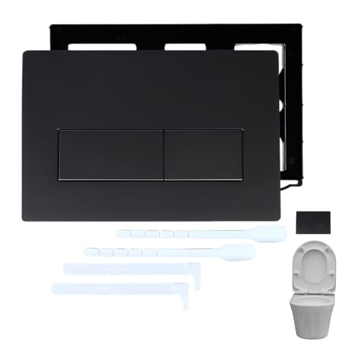 LAKPYN 1 Pezzo Pannello Serbatoio,Placca di Comando a Doppio Pulsante,Accessorio in Bagno,Applicabile a Placca WC Geberit(Nero)