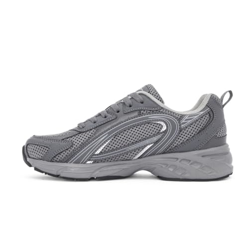 Image of Red Tape Women's Sneakers White Grey Mesh Pu Round Lace-Up Responsive Sole