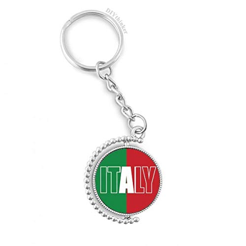 Porte-clés Italie rotatif en métal robuste anneau de qualité 1,2 x 3,5 pouces