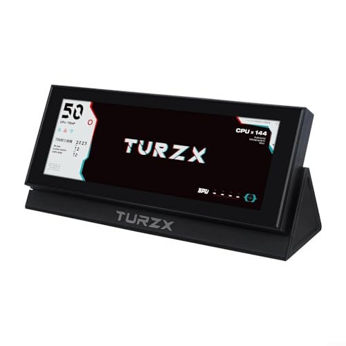 4.6 pulgadas IPS USB secundario para 10 11, pantalla compacta para PC portátil, estado de tarjeta gráfica con CPU para información RAM, pantalla lateral de extensión, negro y blanco (negro)
