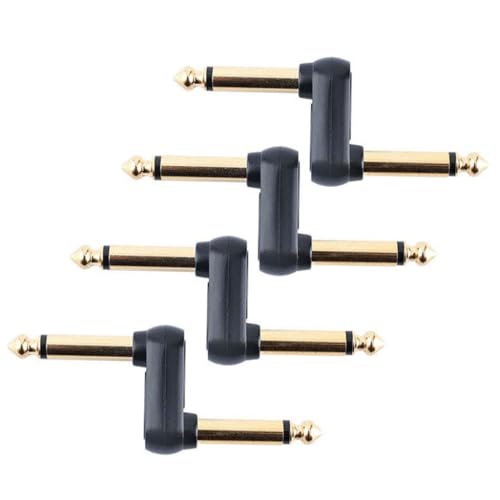 ギターエフェクトペダルカプラ オス-オス オフセットプラグ アダプター ギターペダルパッチコネクタ エフェクトペダル用 4個