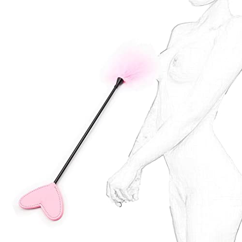 Fouet érotique Flogger avec pagaie en forme de cœur en cuir et chatouilleur de plumes de luxe chatouilleur de flirt BDSM bondage fessée fouet à clitoris en plumes jeu de rôle érotique jouet sexuel