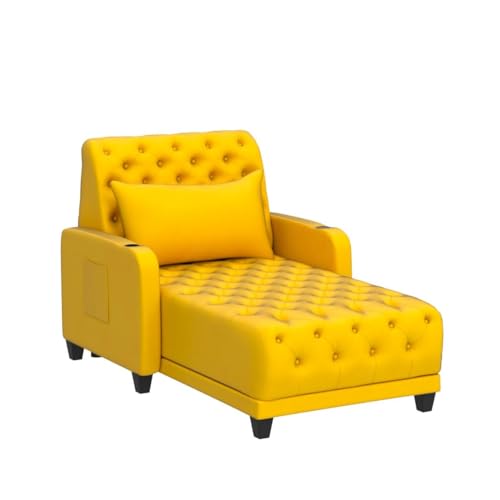 HomSof Chaise Lounge Indoor Convertible Sofa Bed, Adjustable Backrest Lounge Sofa with Thick Padded, Reclining Chair with Solid Rubber Wood Leg - Thumbnail 5