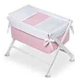Bimbi Elite - Minicuna, 68 x 90 x 71 cm, color blanco y rosa