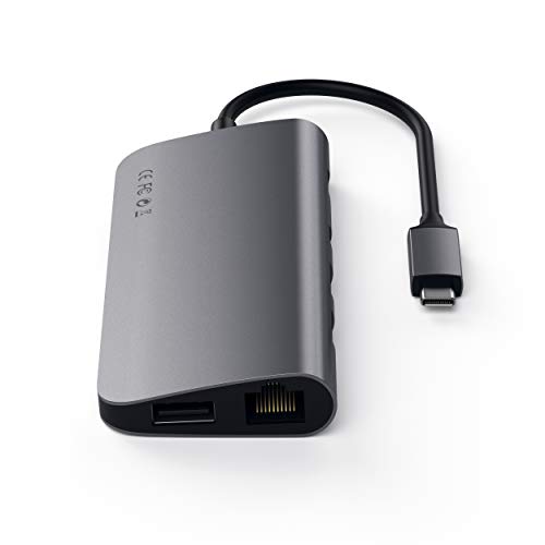 SATECHI Adattatore Multimediale Hub USB C con HDMI 4K, Mini DisplayPort, PD 60W, Ethernet, USB 3.0, Micro SD SD, per MacBook Air e Pro, iPad Air e Pro, Chromebook, Windows e altro – Grigio Siderale - Hub USB - Immagine 4