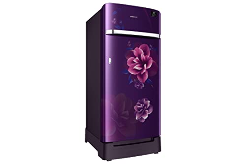 Image of Samsung 189 L, 5 Star, Digital Inverter, Direct-Cool Single Door Refrigerator (RR21C2H25CR /HL, Red, Camellia Purple, Base Stand Drawer)