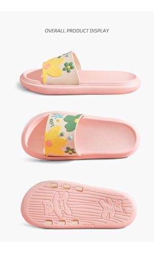 Loizziuy Floral House Slippers for Women Summer Lightweight Open Toe Foldable Comfort Hotel Travel Airplane Spa Slippers2