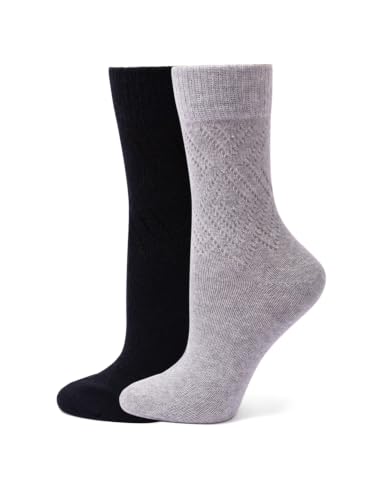 Image of HUE womens Crew Length Boot Socks, 2 Pair Pack