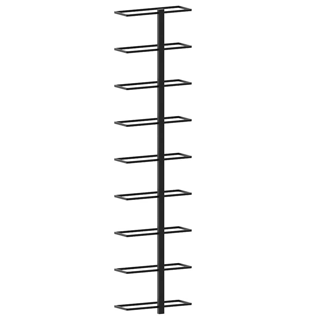 vidaXL Botelleros de Pared para 18 Botellas 2 Unidades Hierro Negro