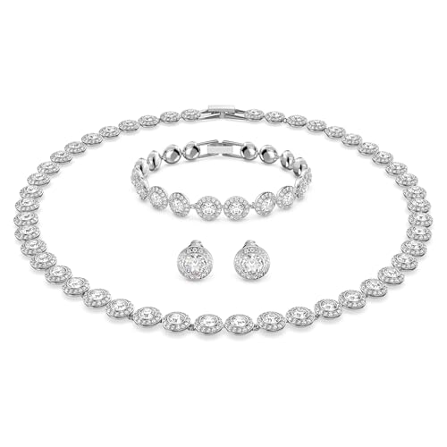 Swarovski Conjunto Angelic, Talla redonda, Blanco, Baño de rodio