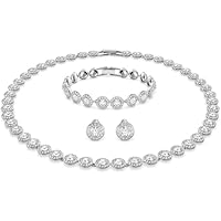 Swarovski Conjunto Angelic, Talla redonda, Blanco, Baño de rodio