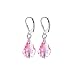 Gem Avenue 925 Sterling Silver Made with Swarovski Elements Baroque Shape Light Rose Crystal Handmade Leverback Drop Earrings