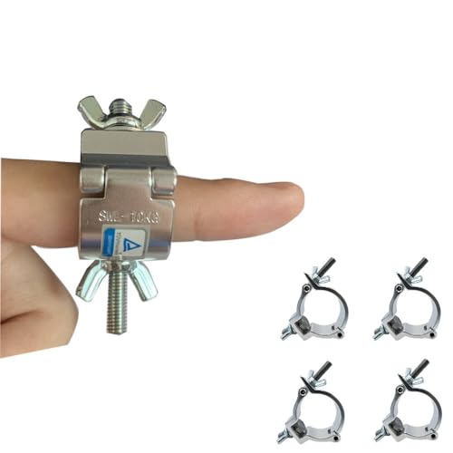 4PCS Mini stage truss lighting Clamp, 4/5inch Light Clamp Work on 4/5inch OD Tube/pipe truss (Max Heavy Duty Load 22lb/Silver)