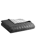 YnM Weighted Blanket, Cooling Bamboo & Cozy Velvet, Smallest Compartments with Glass Beads, Ideal for One Person of 160lbs on Queen or King Bed (60x80 Inches, 17 Pounds, Light Grey)