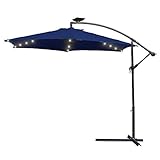gastroschirme 4x4m ☂【Daten】Farbe: Blau, Durchmesser: 350cm,Schirmhöhe: 268cm,Material Mast: Aluminium,Material Bezugstoff: 100% Polyester (Wasserdicht),mit 8 warmweißen Sonnenschirmleuchten