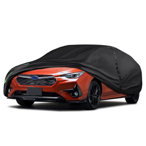 Image of 16-Layer 600D Heavy Duty Universal Full Car Cover for Outdoor & Indoor Use - All Weather Sun UV Rain Snow Dust Proof, Waterproof Scratch Resistant, Fits Sedan Body Length Up to 181 inch (15.08 ft)