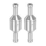QUARKZMAN 2 Stück 6mm (1/4) Kraftstoff-Rückschlagventil Einweg-Schlauchventil Aluminiumlegierung Steuerzubehör Für Benzin Diesel Gas Öl Luft Wasser Silber