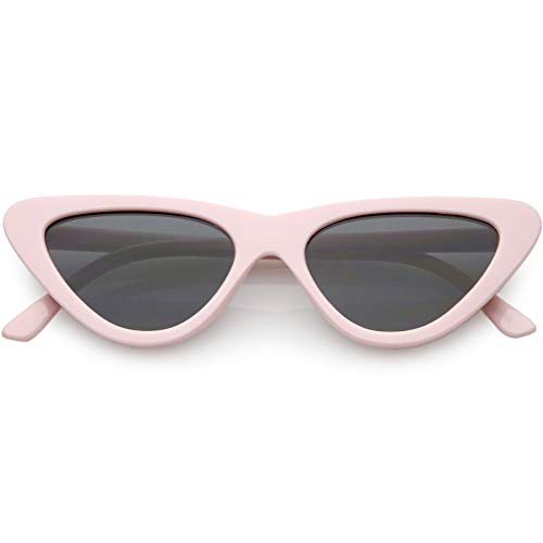 Image of zeroUV Women's Small Thick Neutral Colored Flat Lens Cat Eye Sunglasses 51mm