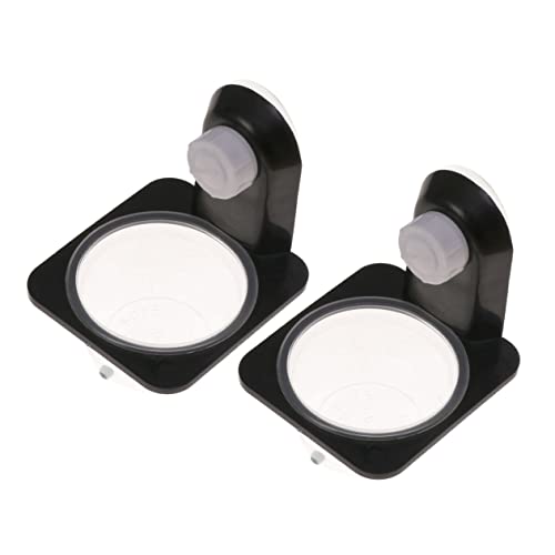 FONDOTIN 2個 爬虫類用 フードボウル 水入れ 餌やり容器 ペットボウル フィーダー 黒 吸引式 耐久設計 省スペース 離式構造 ガラス水槽 アクリルケージ対応 カブトムシ クモ イグアナ 飼育用