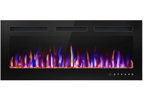 Image of 40 inch Electric Fireplace Wall Mounted and Recessed 750 /1500w W /Remote Control
