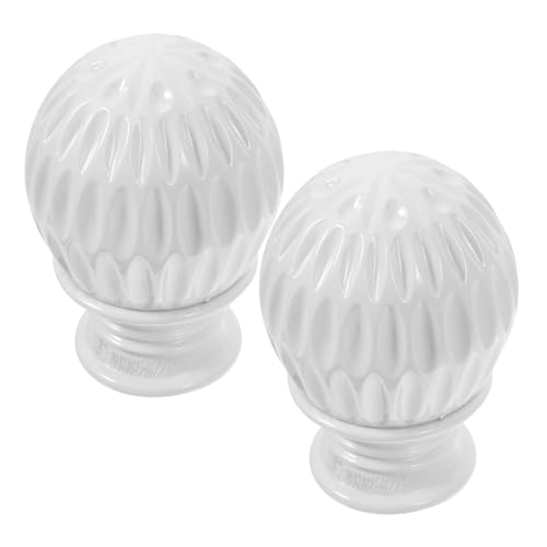 GRIRIW Curtain Rod Decorative Heads 2 Pack White End Decorations for Living Room Elegant Curtain Pole Accessory