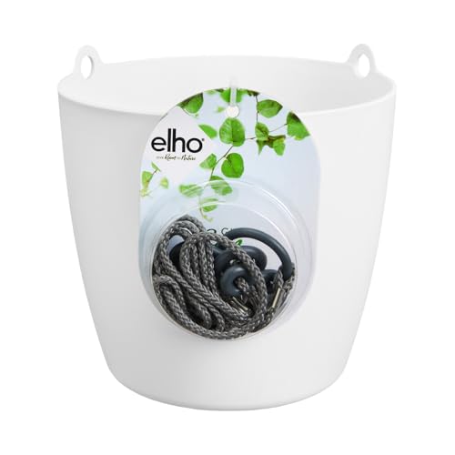 Elho Brussels Hanging Basket 18 - Macetero por Interior - Ø 18.3 x H 18.0 cm - Blanco/White