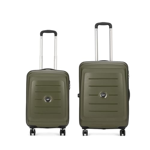 Image of VIP Corsa 2 Pc Set Cabin 55 Cm (Small) Check-in 66 Cm (Medium) 8 Wheels Spinner Trolley Bags for Travel, Hard Case Lightweight Bag with Combination Lock, Tough Suitcase for Travel (Green)