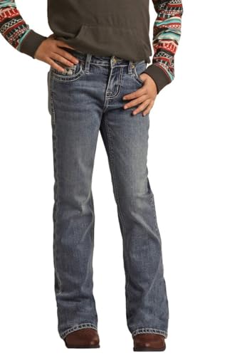 Rock & Roll Denim Girls Mid Rise Extra Stretch Bootcut Jeans BG4MD030622