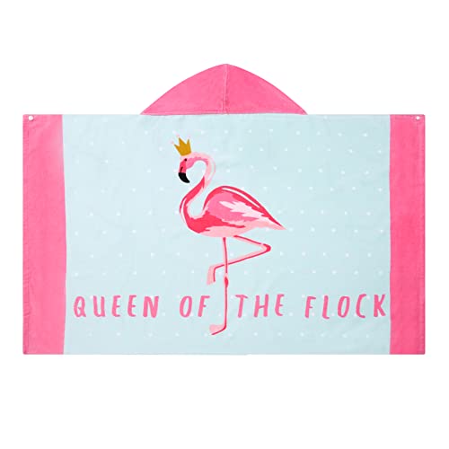 Bavilk Kids Hooded Bath Beach Towel Girls Boys Swim Pool Cover Up Super Absorbent Cute Cartoon Animal Full Vitality (Crown Flamingo) #TOP6