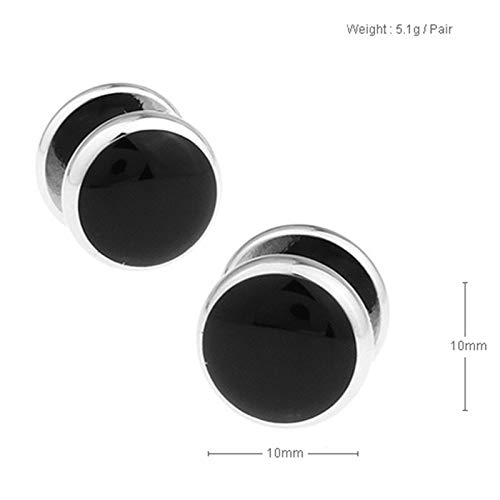 Mancuernillas redondas plateadas para hombre miniatura 5