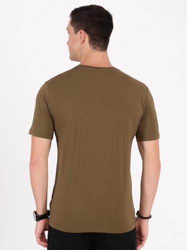 Image of Macroman M-Series Smartz Basics Half Sleeve Round Neck Stretch T-Shirt for Men, Cotton Blend (Pack of 1)