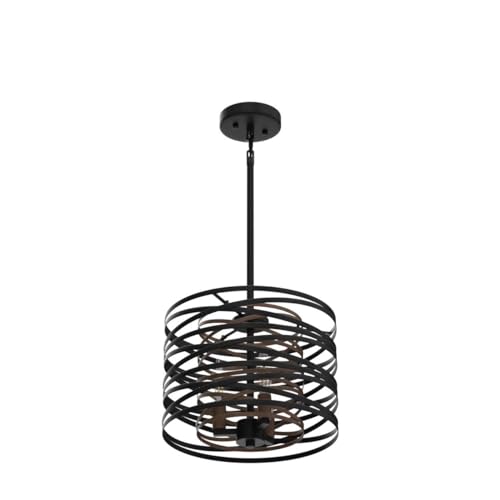 Acnktz 12.6'' Farmhouse Chandeliers For Dining Room, 3-Light Industrial Metal Hanging Light Fixture, Rustic Drum Pendant Light For Entryway Kitchen Foyer Bedroom thumb #3