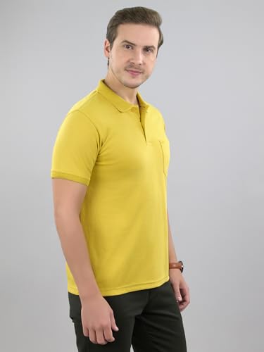 Image of Monte Carlo Mens Regular Fit Half Sleeve Solid Polo Neck T-Shirt (Pack of 1)