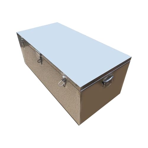 GMBAYUE Boîte à Outils en Acier Inoxydable Lisse Transport Box pour Camion, Voiture, Remorque, Pick-Up, Caisse pour Timon de Remorque(30x30x30cm/12x12x12in)