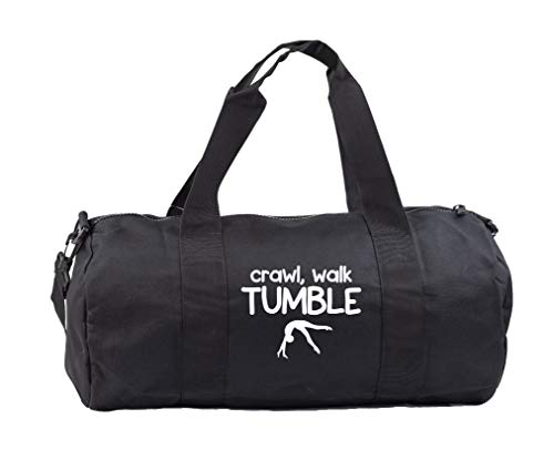 Hippowarehouse Crawl, Walk, Tumble Tumbling Gymnast Gymnastics Gymwear Gym Duffle Cylinder Uniform Kit Bag 50 x 25 x 25cm 20 litres