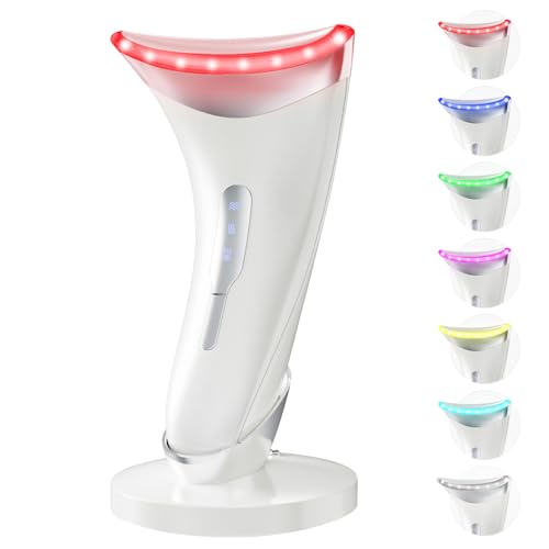 Red Light Therapy for Face and Neck, 7 Color Facial Massager with...