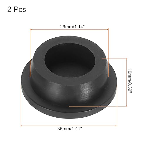 Image of uxcell High Temp Silicone Plug Mount Dia 29mm /1.14 inch T Shaped Rubber Stopper Hole Plugs for Powder Coating Plating Waterproof Plugs Sealing Plugs Black Pack of 2(OD 36mm)