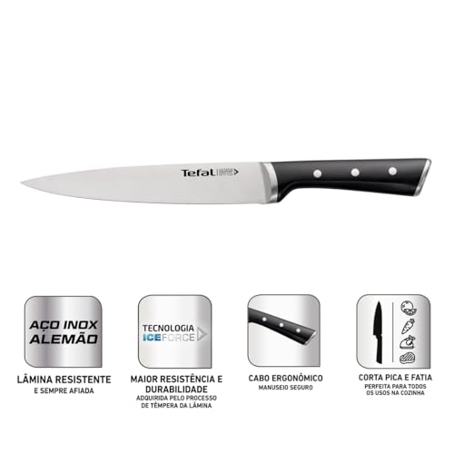 Faca Slicing Aço Inox Tefal 20cm Ice Force