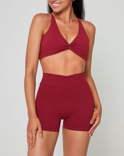 Image of Danysu Backless Sports Bra Soft Workout Tops with Removable Padded Yoga Training Bras Strappy Going Out Top