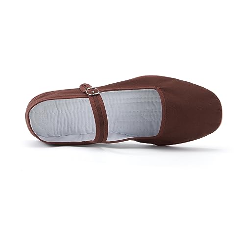 Image of Womens Classic China Flats, Casual China Doll Shoes, Cotton Mary Janes, Chinese Tai Chi Shoes