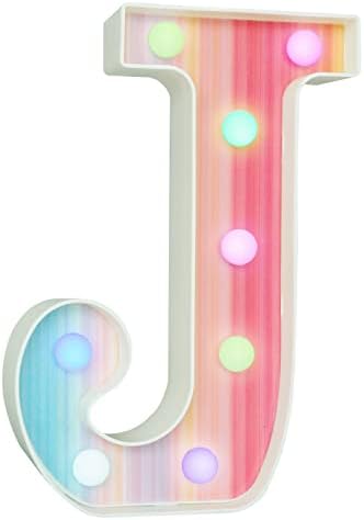 Rainbow Light Up Letters, Colorful LED Letter Lights 16 Color Changing Alphabet Sign Gifts for Girls Women Party Birthday Decorations Remote Night Light Christmas Valentine Wall Table Decor - E