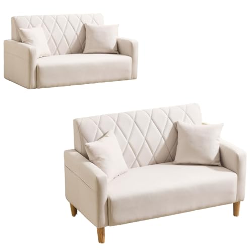 KJUUJE�\�t�@�[ ��l�����\�t�@�[ 2�l�|�� ���r���O�\�t�@ �I�t�� ���{�b�g�|���@���ʂ�� ���񂽂�g�� 1�l�p�ɂ� ������� ���킢�� ���t�� ���O���\�ȋr ��103cm �r����13cm (�z���C�g)