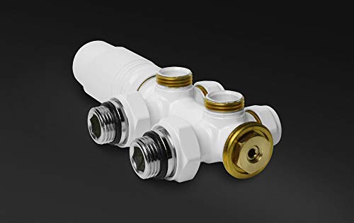 Multiblock Heizkörper Thermostat Heizungszubehör Ventil Anschlussgarnitur H Valve weiß