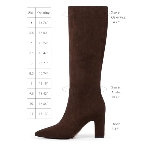 Image of VIUGJNEX Knee High Boots Pointed Toe Chunky Heel Tall Boots for Women | Comfortable 3.15-Inch Block Heel, Dressy Boots for Fall & Winter, Side Zipper for Easy Wear, Versatile Fashion Style