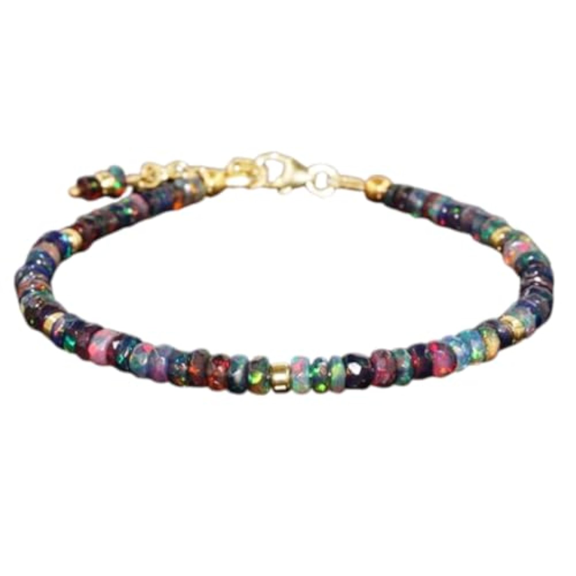 Black Ethiopian Opal Bracelet for Men & Women, Fashion Gift