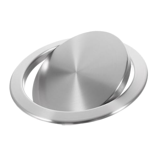HAKIDZEL Trash Can Lid with Auto Flap Stainless Steel Garbage Bin Cover for Kitchen and Bathroom Silent Closing Design Versatile Recycling Bin Lid