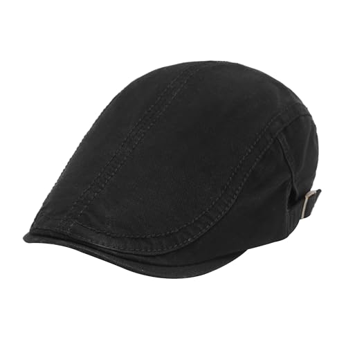 Image of ZLYC Men Cotton Flat Cap Summer Scally Ivy Gatsby Newsboy Beret Driver Cabbie Hunting Hat